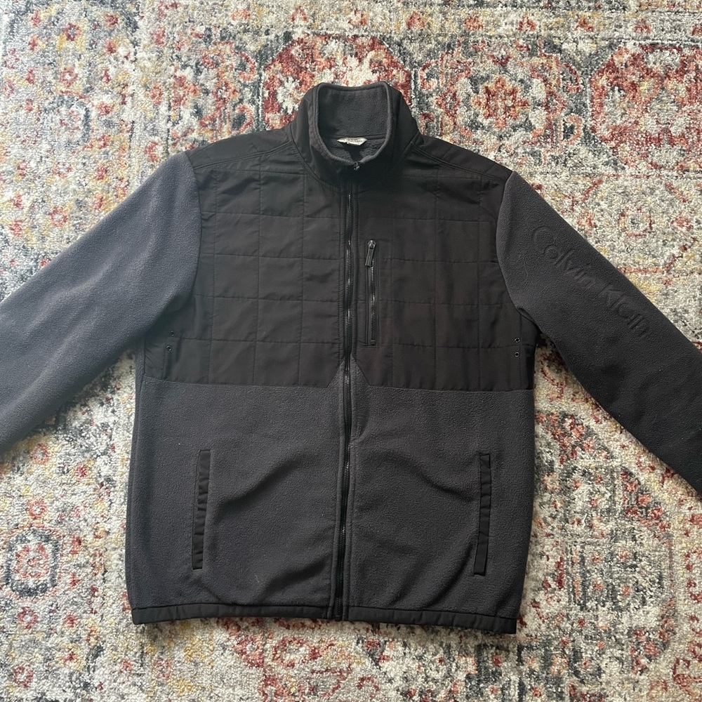 Calvin Klein Men’s L Black Lightweight Matte Bomber Jacket RN#36543